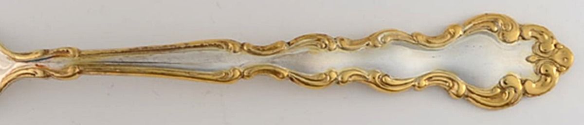 Gold Accent Modern Baroque (Silverplate) Fork by Oneida Silver-1