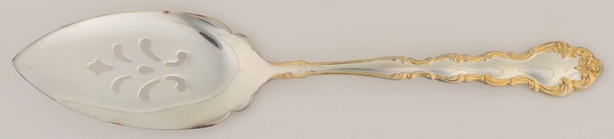 Gold Accent Modern Baroque (Silverplate) Solid Pierced Pie Server by Oneida Silver-1