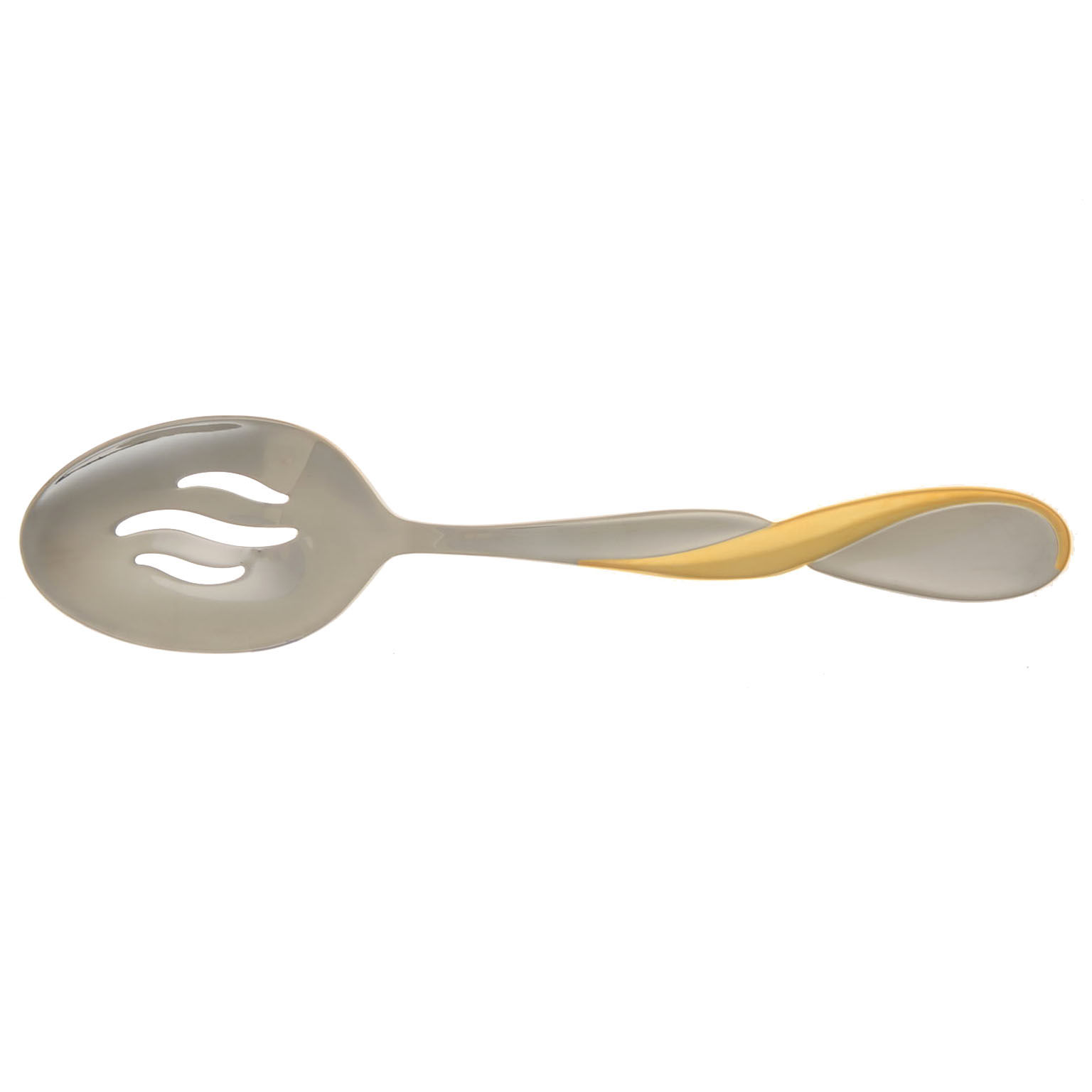 Golden Aquarius (Stainless, Gold Accent) Pierced Tablespoon (Serving Spoon) by Oneida Silver-1