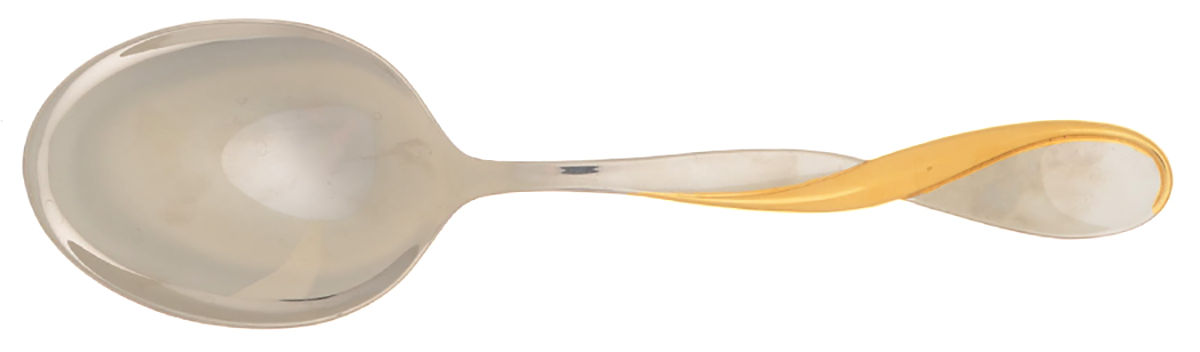 Golden Aquarius (Stainless, Gold Accent) Solid Smooth Casserole Spoon by Oneida Silver-1