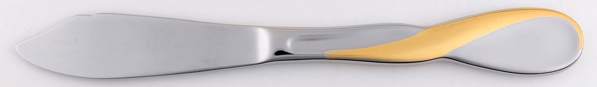 Golden Aquarius (Stainless, Gold Accent) Master Butter Spreader, Solid Piece by Oneida Silver-1