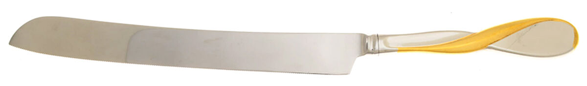 Golden Aquarius (Stainless, Gold Accent) Wedding Cake Knife with Stainless Blade HC by Oneida Silver-1