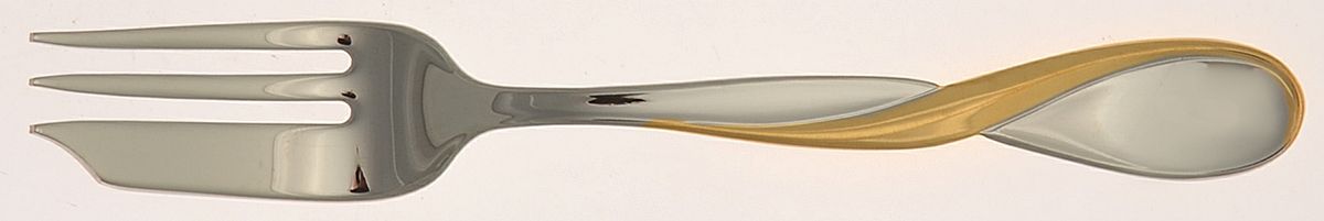 Golden Aquarius (Stainless, Gold Accent) Individual Pastry/Dessert Fork by Oneida Silver-1