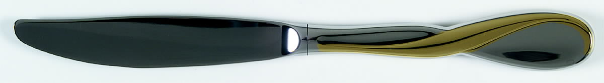 Golden Aquarius (Stainless, Gold Accent) Dessert Knife with Stainless Blade by Oneida Silver-1
