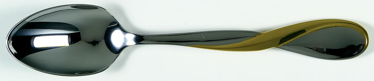 Golden Aquarius (Stainless, Gold Accent) Five O'Clock Teaspoon by Oneida Silver-1