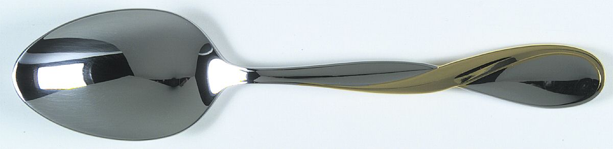 Golden Aquarius (Stainless, Gold Accent) Dessert/Oval Soup Spoon by Oneida Silver-1