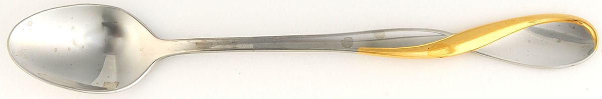 Golden Aquarius (Stainless, Gold Accent) Iced Tea Spoon by Oneida Silver-1