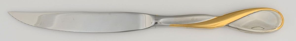 Golden Aquarius (Stainless, Gold Accent) Individual Steak Knife Hollow Handle by Oneida Silver-1