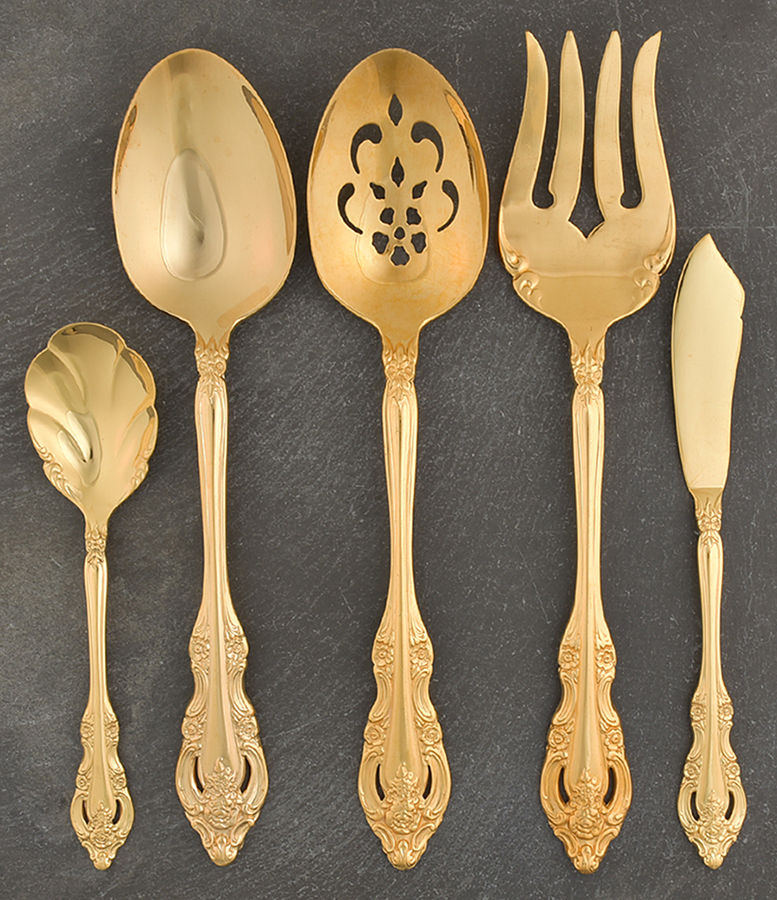 Golden Artistry (Gold Electroplate) 5 Piece Hostess Set by Oneida Silver-1