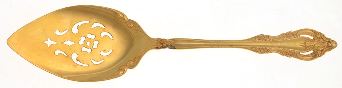 Golden Artistry (Gold Electroplate) Server-Pie/Solid-Pierced by Oneida Silver-1