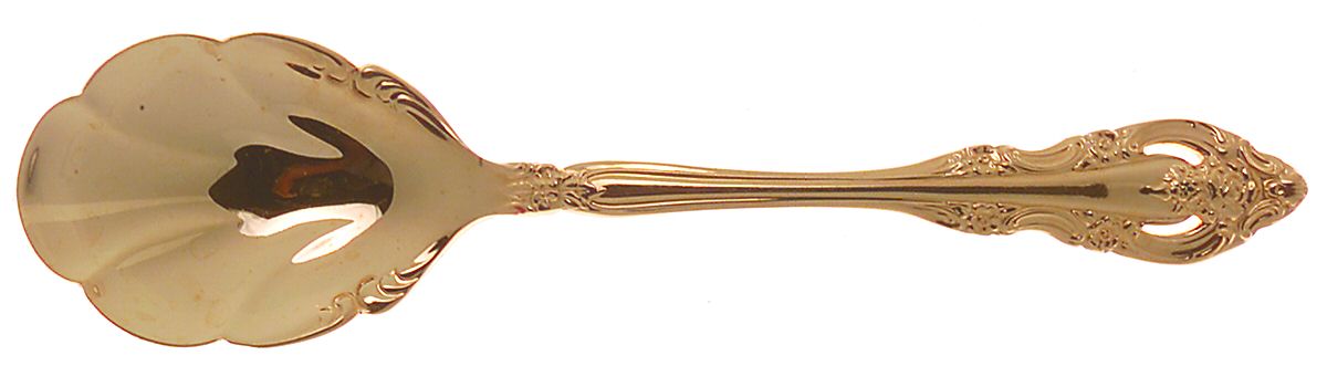 Golden Artistry (Gold Electroplate) Sugar Shell Spoon by Oneida Silver-1