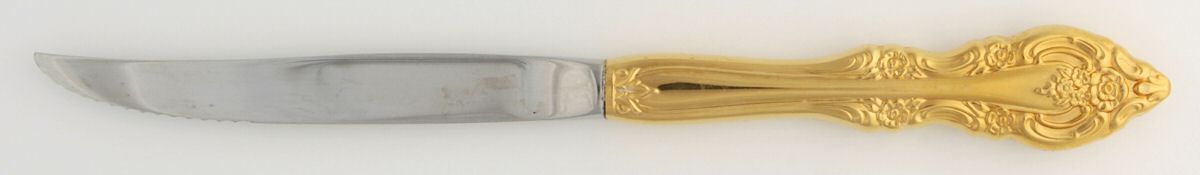 Golden Artistry (Gold Electroplate) Individual Steak Knife Hollow Handle by Oneida Silver-1