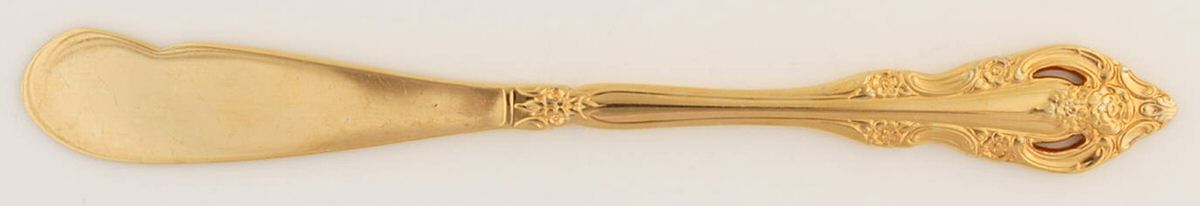 Golden Artistry (Gold Electroplate) Flat Handle Butter Spreader by Oneida Silver-1