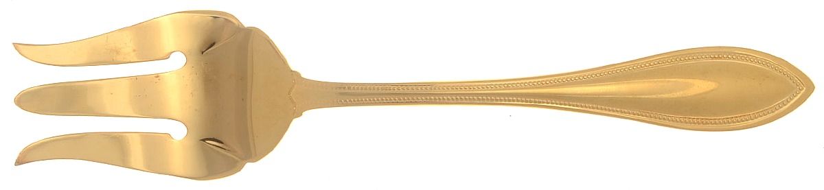 Golden Arbor (Gold Electroplate) Medium Solid Cold Meat Serving Fork by Oneida Silver-1