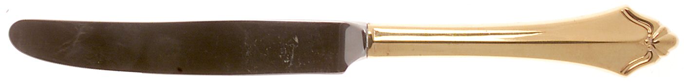 Golden Belcourt (Gold Electroplate) New French Hollow Knife by Oneida Silver-1