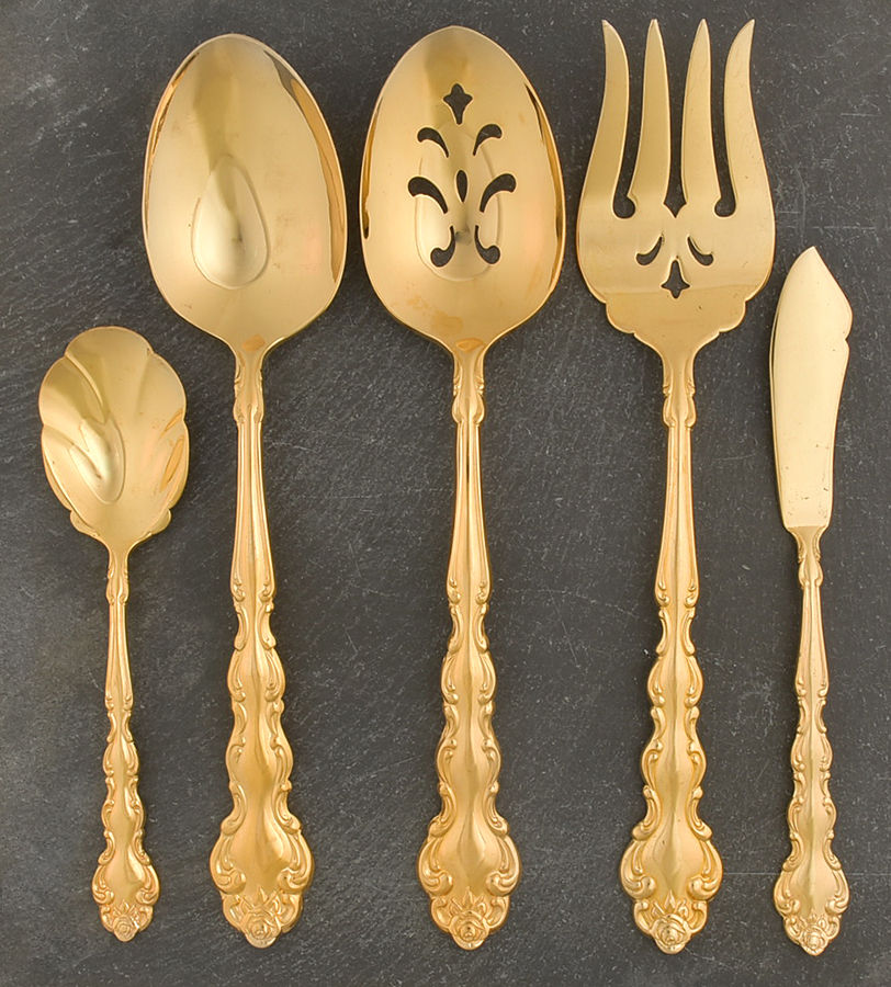 Gold Beethoven (Gold Electroplate) 5 Piece Hostess Set by Oneida Silver-1