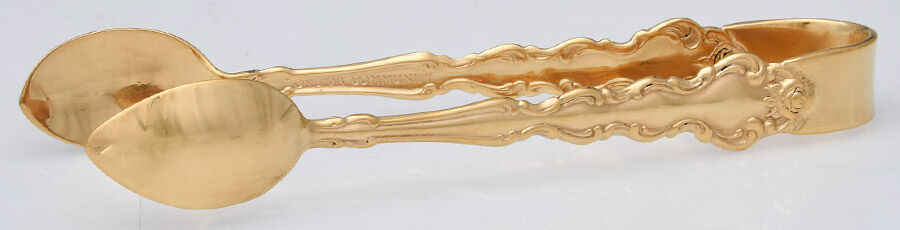 Gold Beethoven (Gold Electroplate) Sugar Tongs Solid HC by Oneida Silver-1