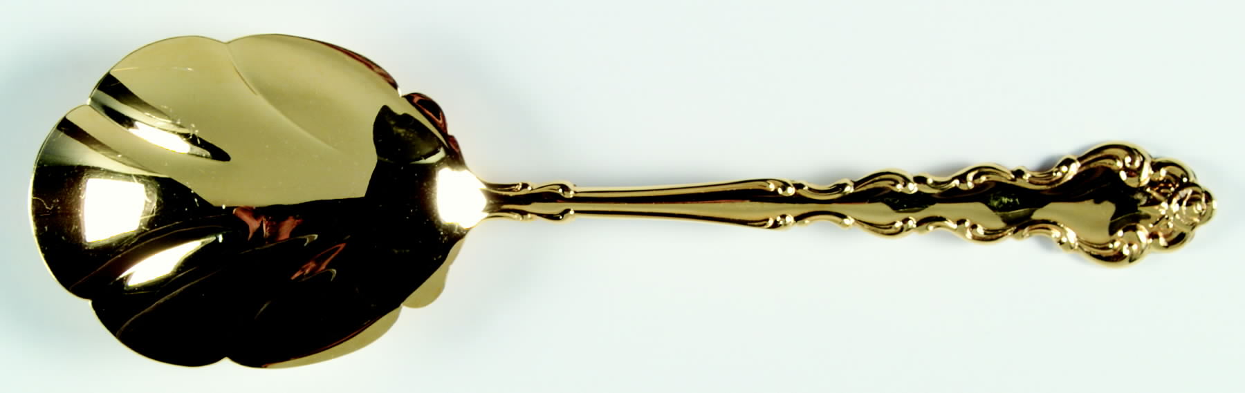 Gold Beethoven (Gold Electroplate) Solid Shell Casserole Spoon by Oneida Silver-1