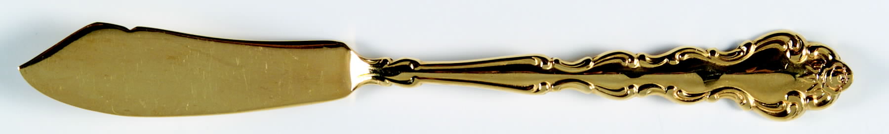 Gold Beethoven (Gold Electroplate) Flat Handle Master Butter Knife by Oneida Silver-1