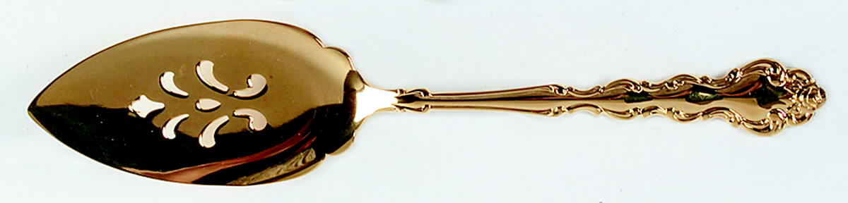 Gold Beethoven (Gold Electroplate) Solid Pierced Pie Server by Oneida Silver-1