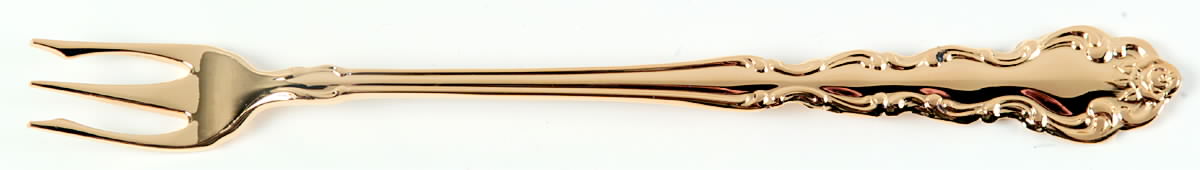 Gold Beethoven (Gold Electroplate) Cocktail/Seafood Fork by Oneida Silver-1