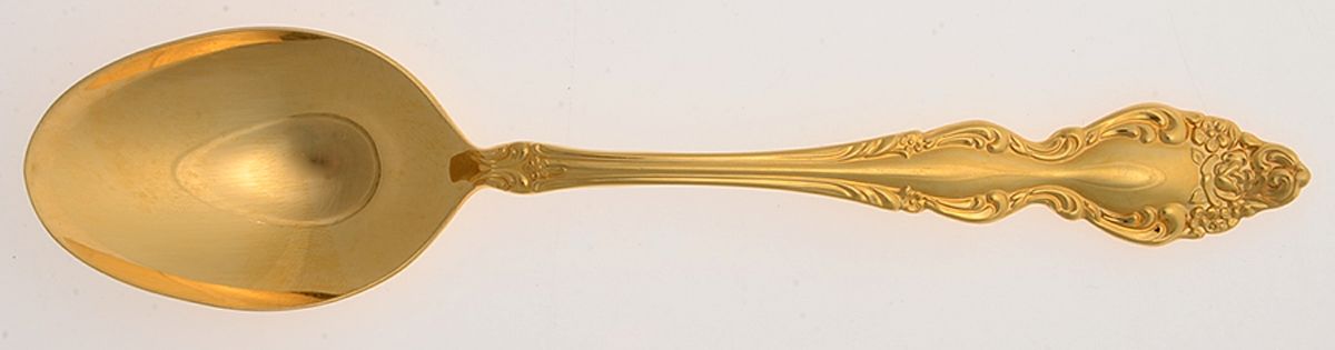 Golden Baroque Rose (Gold Electroplate) Place/Oval Soup Spoon by Oneida Silver-1