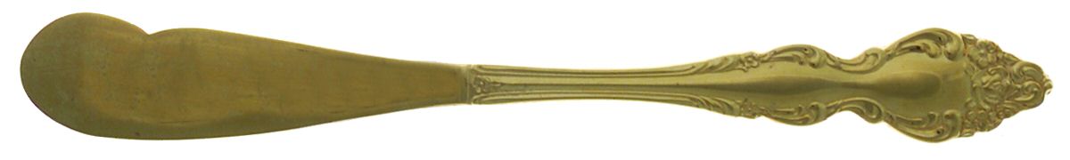Golden Baroque Rose (Gold Electroplate) Flat Handle Butter Spreader by Oneida Silver-1