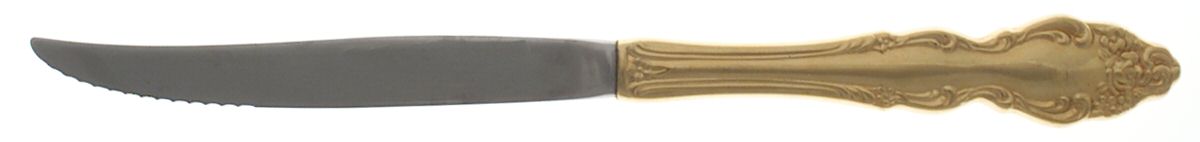 Golden Baroque Rose (Gold Electroplate) Individual Steak Knife Hollow Handle by Oneida Silver-1