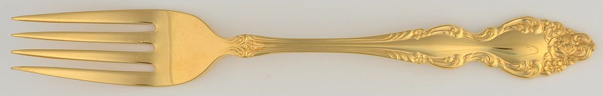 Golden Baroque Rose (Gold Electroplate) Fork by Oneida Silver-1