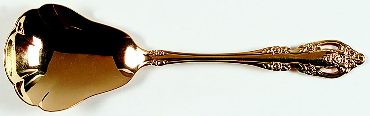 Golden Brahms (Gold Electroplate) Solid Shell Casserole Spoon by Oneida Silver-1