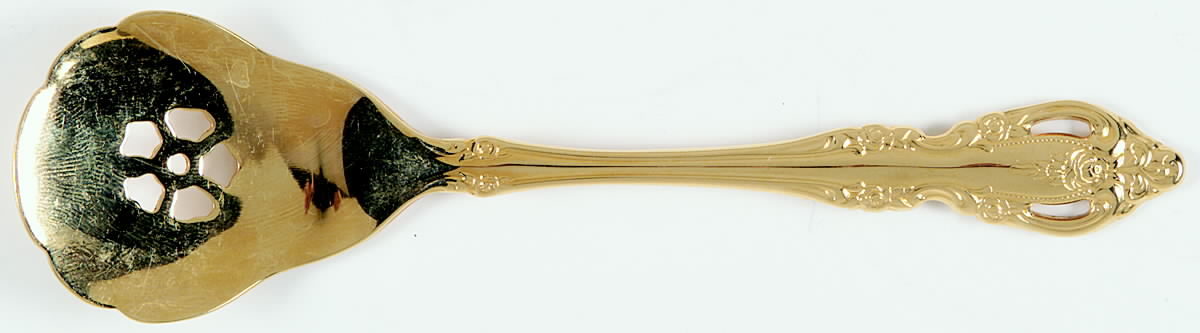 Golden Brahms (Gold Electroplate) Large Solid Jelly Server by Oneida Silver-1