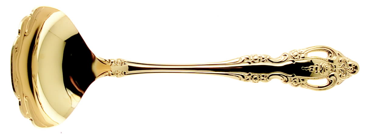Golden Brahms (Gold Electroplate) Solid Gravy Ladle by Oneida Silver-1
