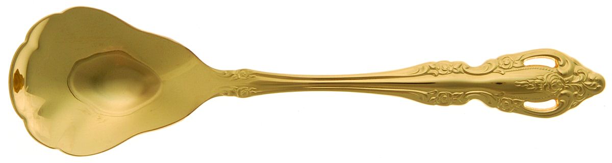 Golden Brahms (Gold Electroplate) Sugar Shell Spoon by Oneida Silver-1