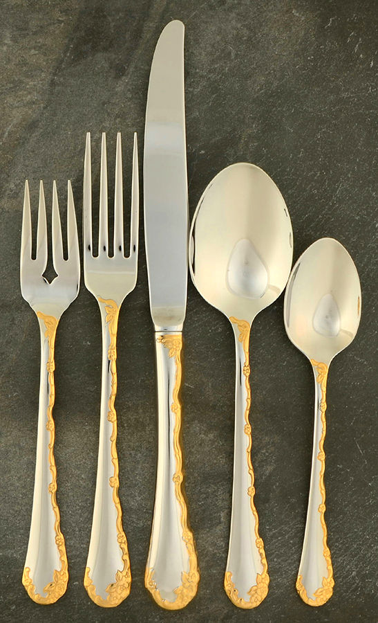 Golden Belle Rose (Stainless) 5 Piece Place Setting by Oneida Silver-1