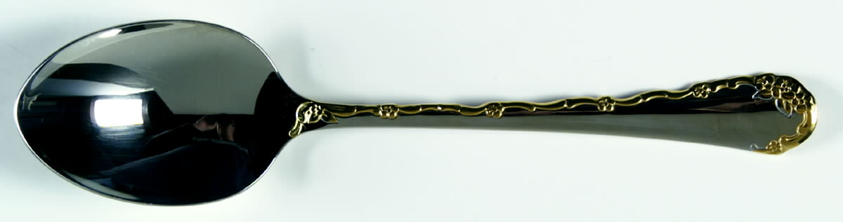 Golden Belle Rose (Stainless) Tablespoon (Serving Spoon) by Oneida Silver-1