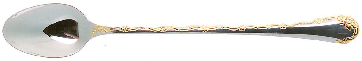 Golden Belle Rose (Stainless) Iced Tea Spoon by Oneida Silver-1