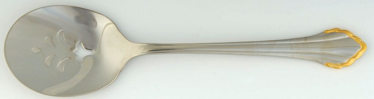 Golden Clarette (Stainless, Gold Accent) Large Solid Jelly Server by Oneida Silver-1