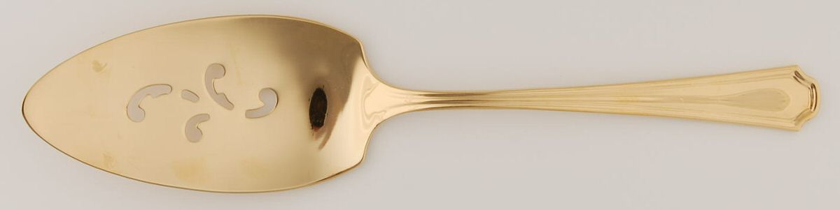 Golden Clairhill (Gold Electroplateate) Solid Pierced Pie Server by Oneida Silver-1