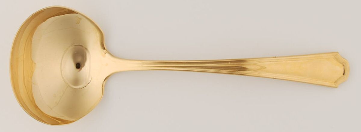 Golden Clairhill (Gold Electroplateate) Solid Gravy Ladle by Oneida Silver-1