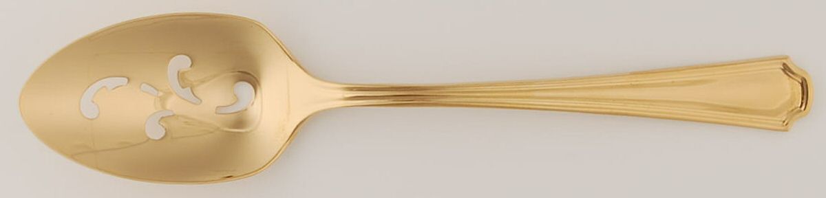 Golden Clairhill (Gold Electroplateate) Pierced Tablespoon (Serving Spoon) by Oneida Silver-1