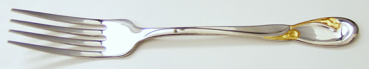Golden Calla Lily (Stainless, Gold Accent) Fork by Oneida Silver-1