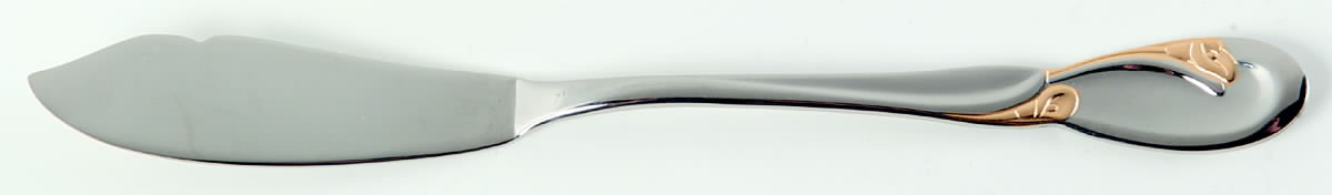 Golden Calla Lily (Stainless, Gold Accent) Flat Handle Master Butter Knife by Oneida Silver-1
