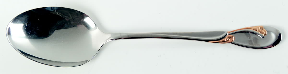 Golden Calla Lily (Stainless, Gold Accent) Tablespoon (Serving Spoon) by Oneida Silver-1