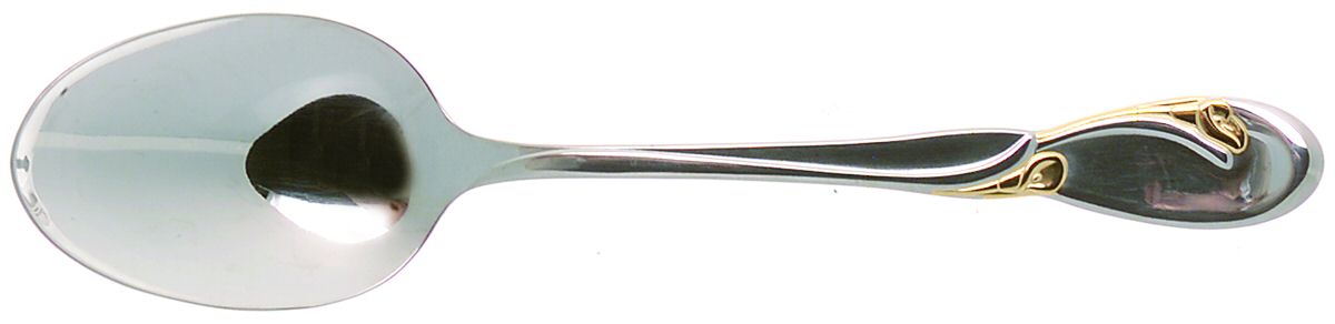 Golden Calla Lily (Stainless, Gold Accent) Place/Oval Soup Spoon by Oneida Silver-1