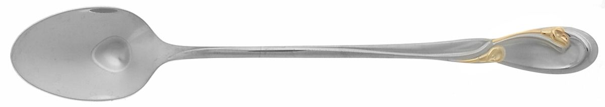 Golden Calla Lily (Stainless, Gold Accent) Iced Tea Spoon by Oneida Silver-1