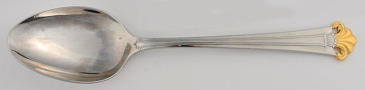 Golden Constantine (Stainless, Gold Accent) Tablespoon (Serving Spoon) by Oneida Silver-1