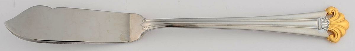 Golden Constantine (Stainless, Gold Accent) Flat Handle Master Butter Knife by Oneida Silver-1