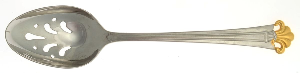 Golden Constantine (Stainless, Gold Accent) Pierced Tablespoon (Serving Spoon) by Oneida Silver-1