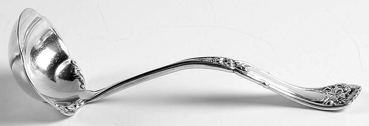 Godetia (Silverplate) Solid Gravy Ladle by Oneida Silver-1