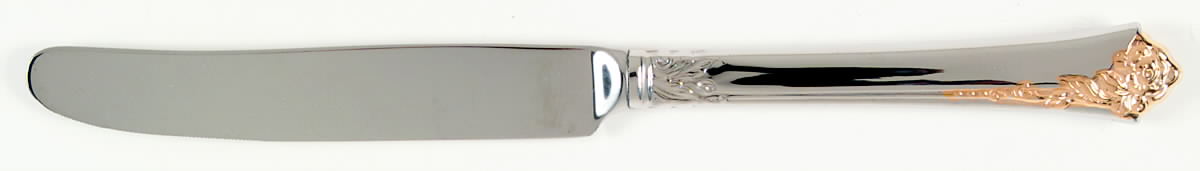 Golden Damask Rose (Stainless, Gold Accent Back-Fr) New French Hollow Knife by Oneida Silver-1